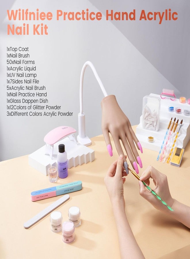 Wilfniee Practice Hand for Acrylic Nails Kit: Fake Silicone Hands Nail Mannequin Hand for Nail Extensions Nail Caving - Flexible Practice Nails Hand Set for Beginner Salon Home - Image 3